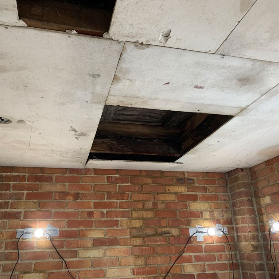 Insulating board removal carried out on site