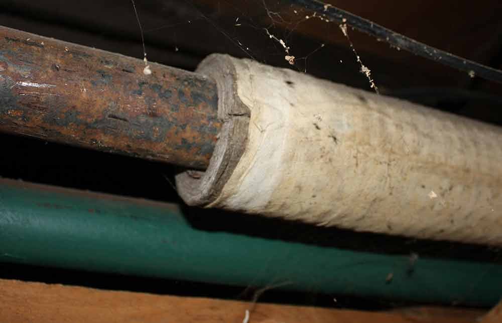 Pipe lagging removal carried out on site