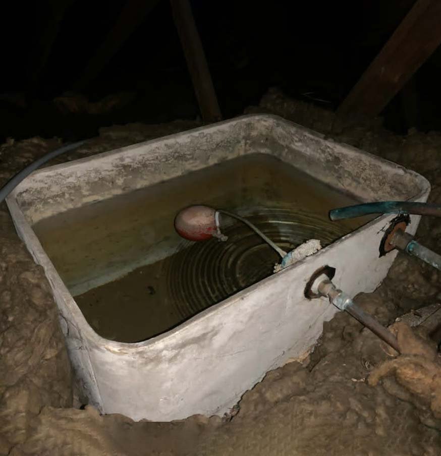 Water tank removal on site, second photo